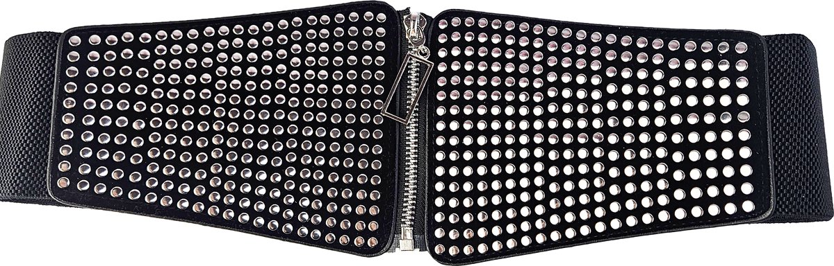 BamBella ® -  Zwart Korset Mode Body Gothic Goth taille riem met Studs rits sluiting korset belt