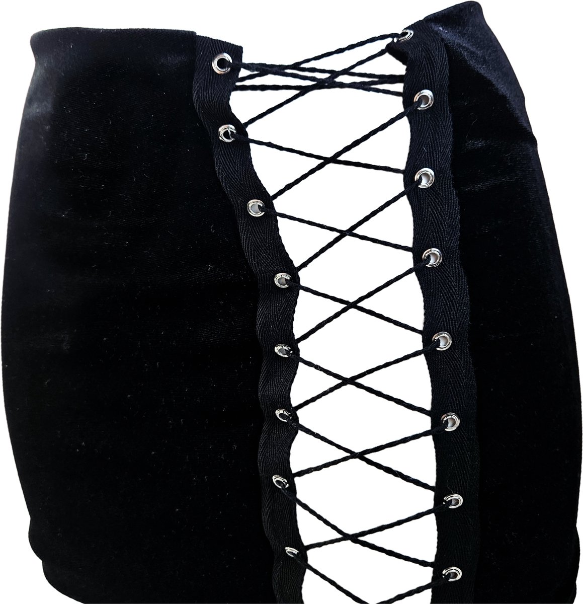 BamBella® Rok en top- Zwart  Sexy Set van Datex (Mix latex en stof ) Erotische dames kleding set kostuum Rok Lak glans shiny paal dans pak sexy kleding dames