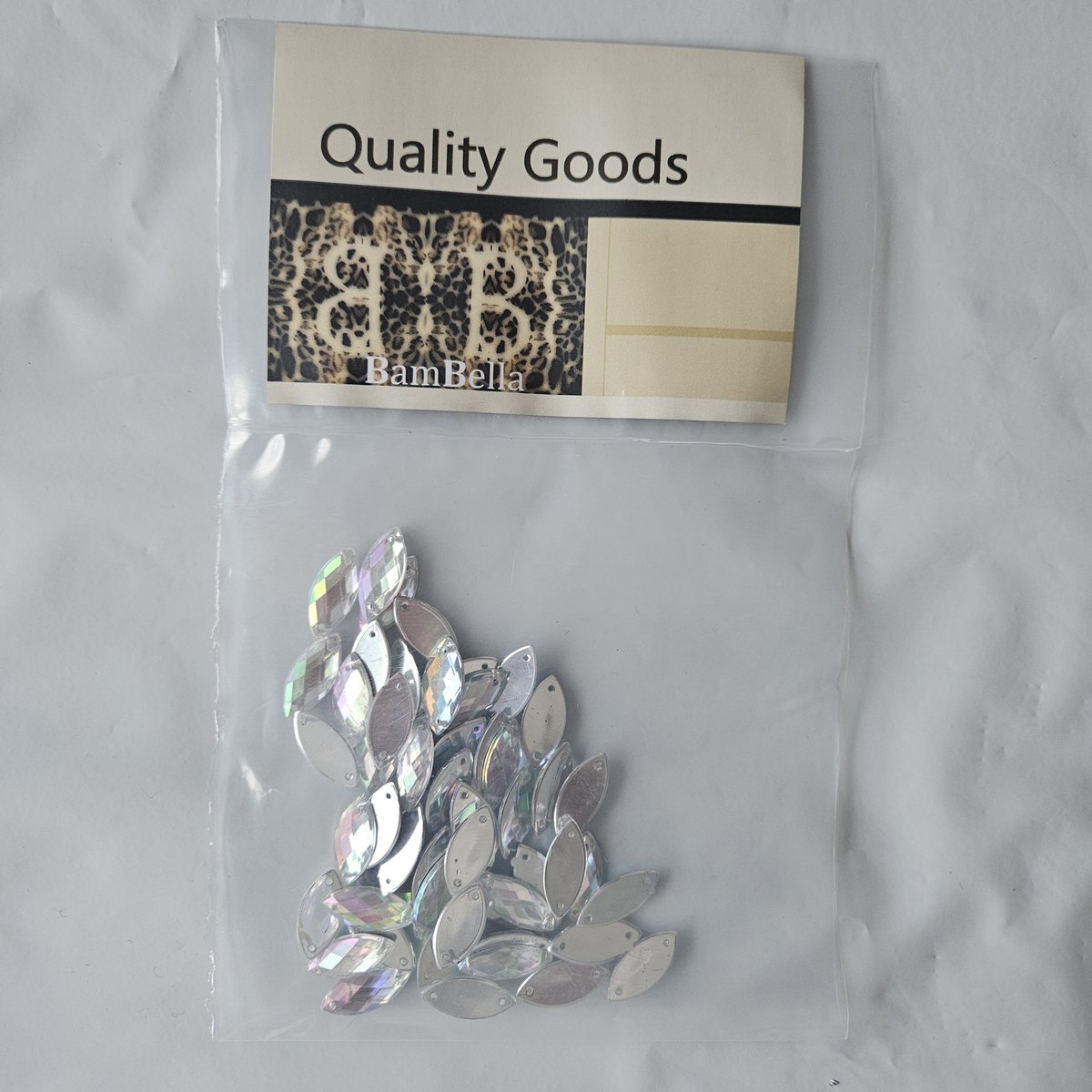 BamBella® Naai strass Steentjes - 50stuks - AB - 20mm glitter stenen glitters kleding schoenen versieren naaien