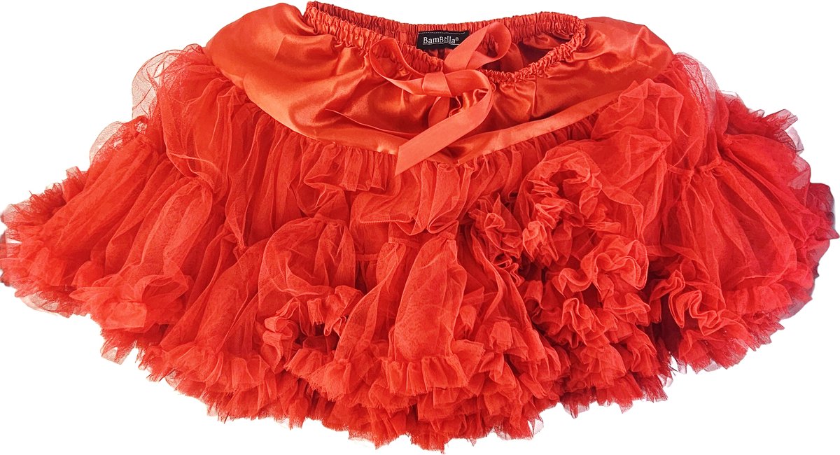 BamBella® - Onesize Grote Petticoat Grote rok poffig Rood Tulle laagjes rokje doorzichtig onder rok dames
