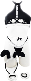 BamBella ® Sexy Cosplay Rollenspel kleding - Onesize - outfit dames Sex bunny dieren pak Zwart Wit set