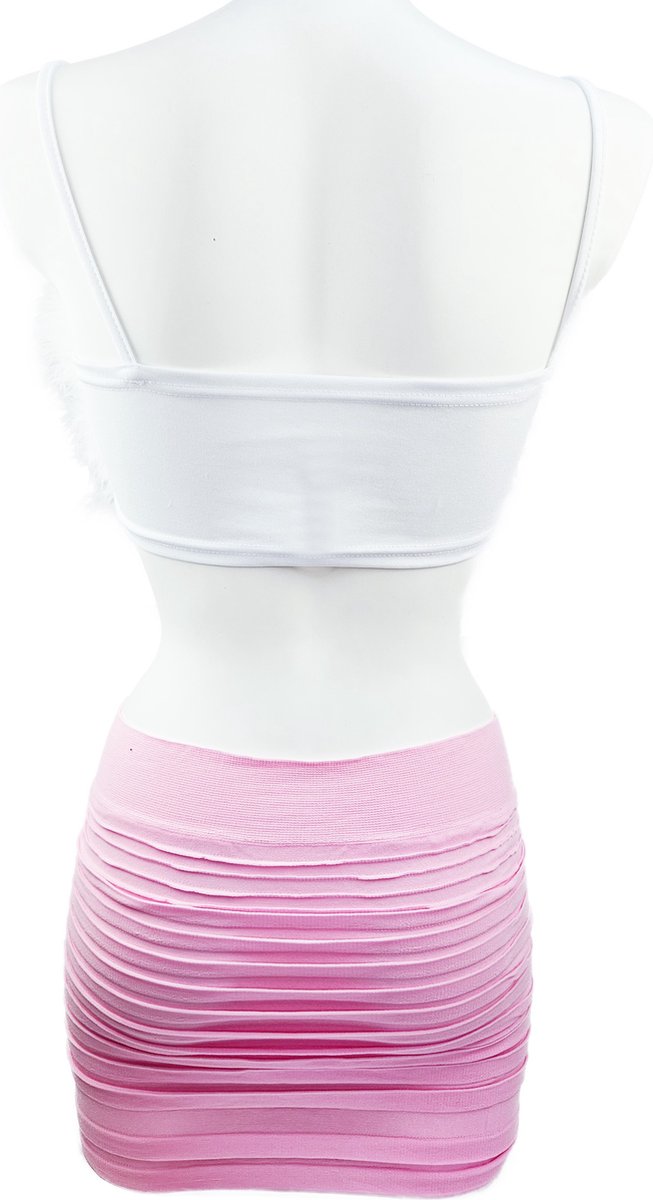 BamBella ® Sexy erotische lingerie Kleding set kleding outfit dames met veren crop top