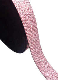 Glitter Elastiek roze - 1 Meter - 25mm breed  band elastisch tailleband