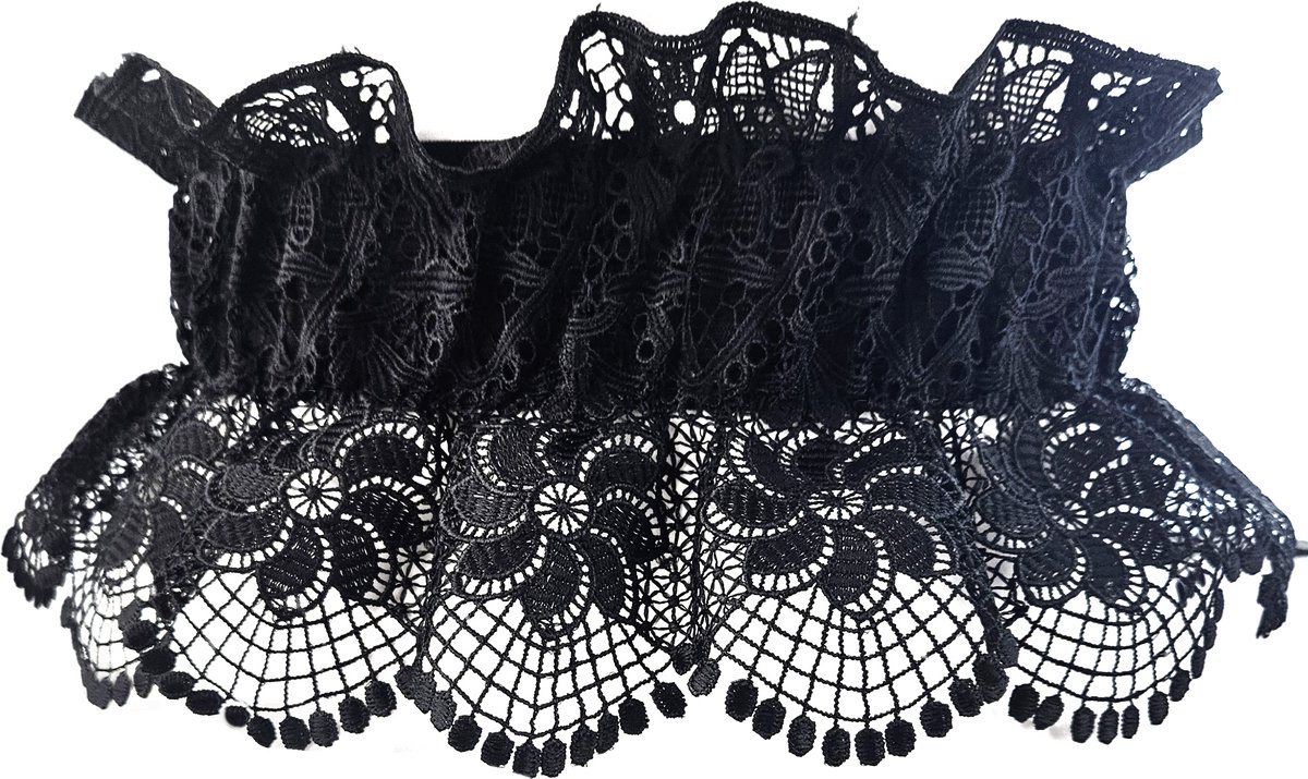 BamBella ® - Riem Maat Onesize - Rok franje ruches Mode Body Gothic Goth taille riem zwart met belt