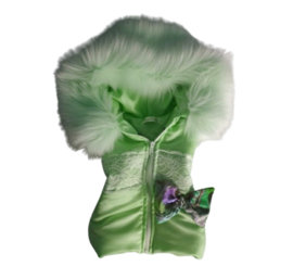 Bodywarmer groen met bont zomer kinderjas jas meisje en baby