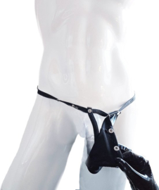 BamBella®  open kruis String kant voor mannen - - doorzichtig BDSM Erotische Sexy Lingerie Heren - Zwart mannen ondergoed slip Merk: BamBella
