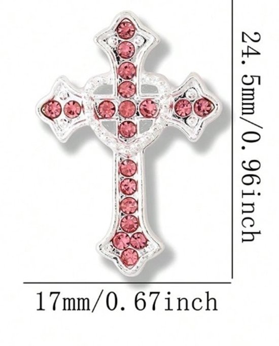BamBella® - Plak steentjes - 10 stuks - kruis roze klein