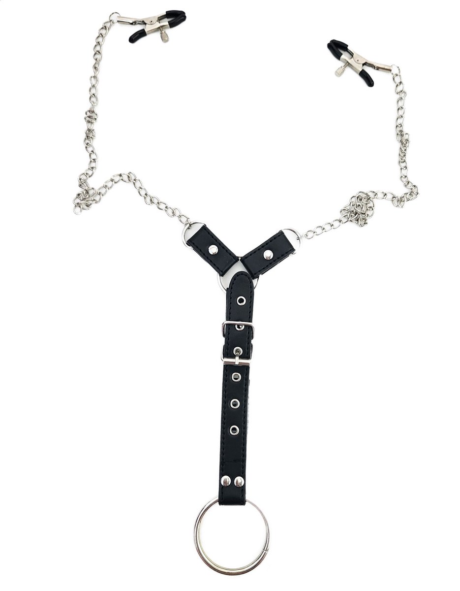 BNDGx® Penis ring cock Tepel klem met ketting heren - cockring tepelklemmen Bondage BDSM