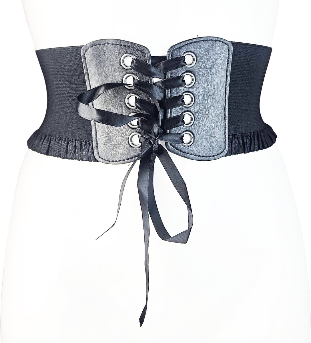 BamBella ® - Zwart Korset Mode Body Gothic Goth taille riem met veter sluiting korset belt