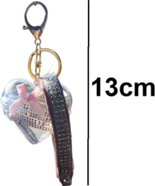Sleutelhanger Tashanger Grote zilver glitter