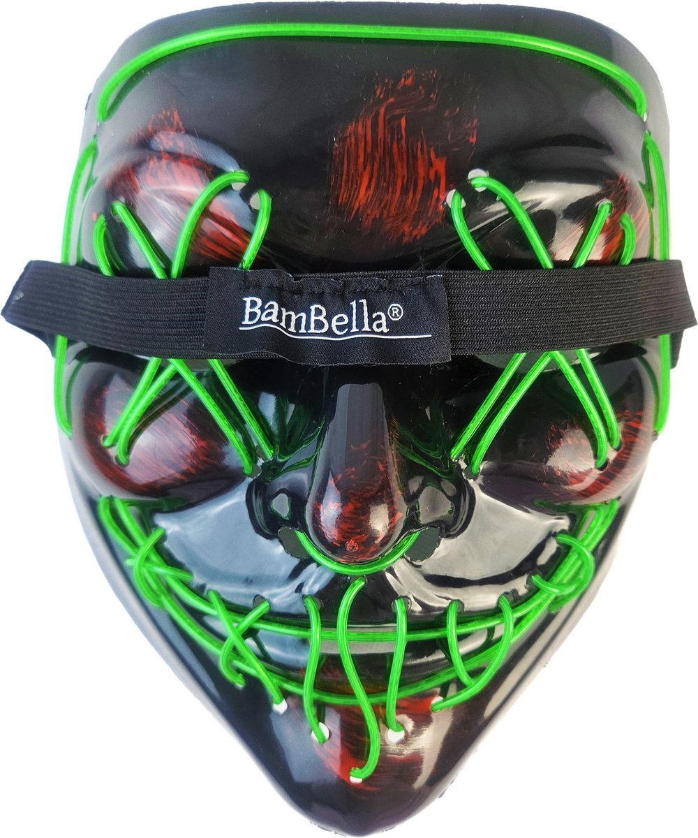 BamBella® Masker Halloween lach X ogen groen carnaval verkleed kleding