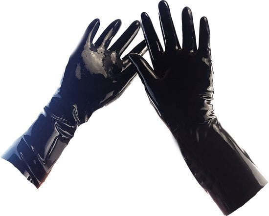 100% LATEX Handschoenen Lang Zwart