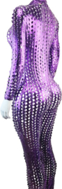 Jumpsuit - Onesize - Paars feest party kleding festival pak