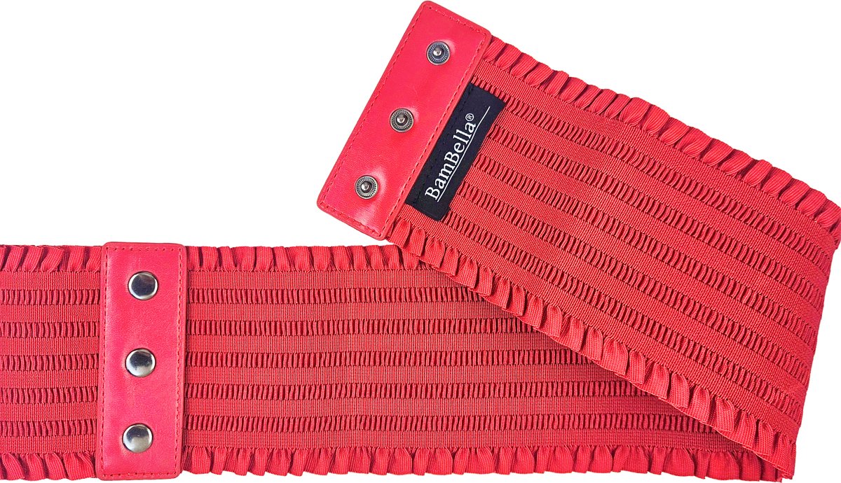 BamBella ® - Riem Maat Onesize - Rood Mode Body Gothic Goth taille riem zwart met korset belt