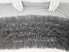 BamBella® Naai band - Breed mesh Kant rushes tutu tule tulle Zwart - Sier afwerk band kleding maken