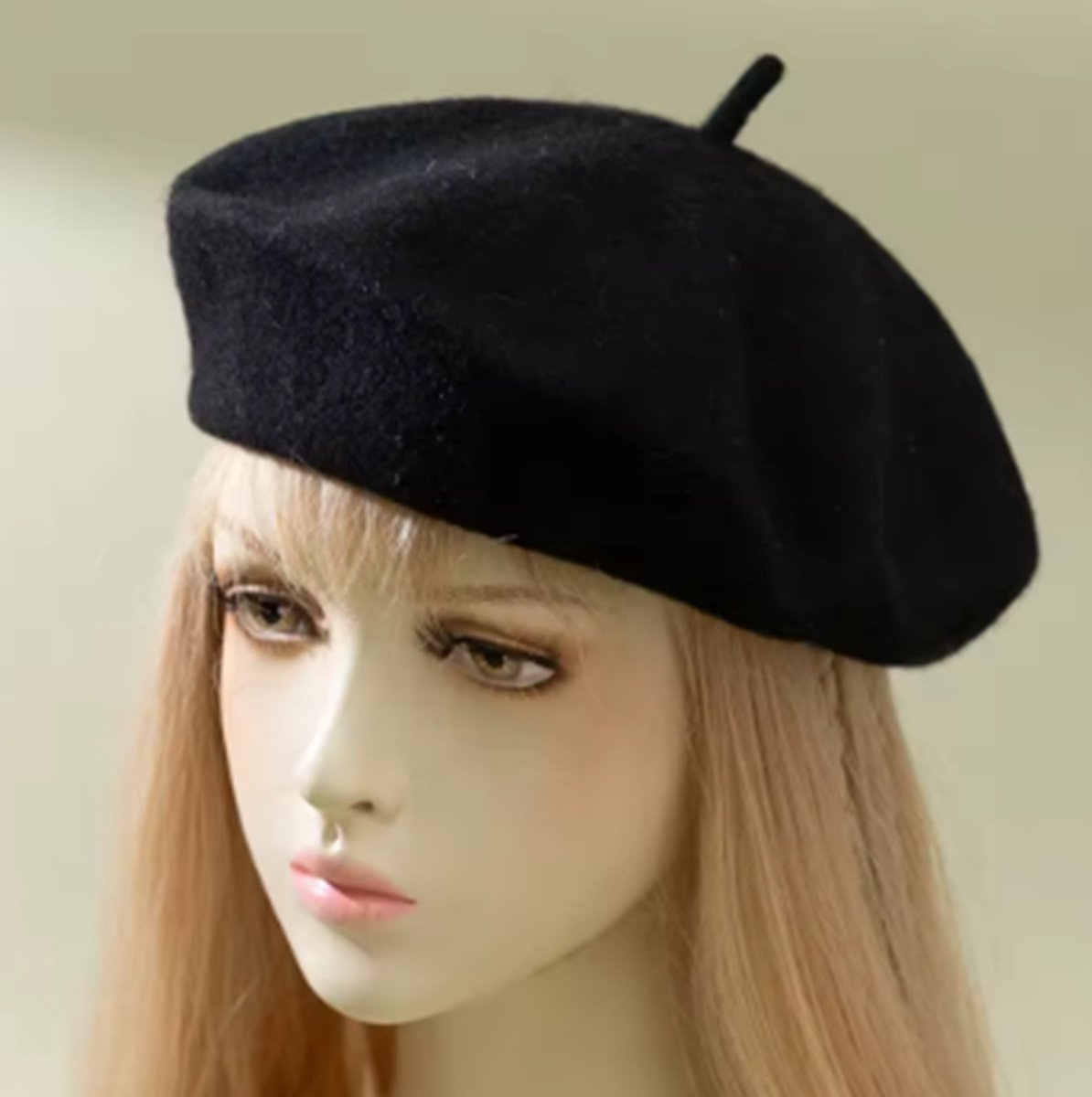 BamBella® -Baret - Franse muts - winter hoed zwart -