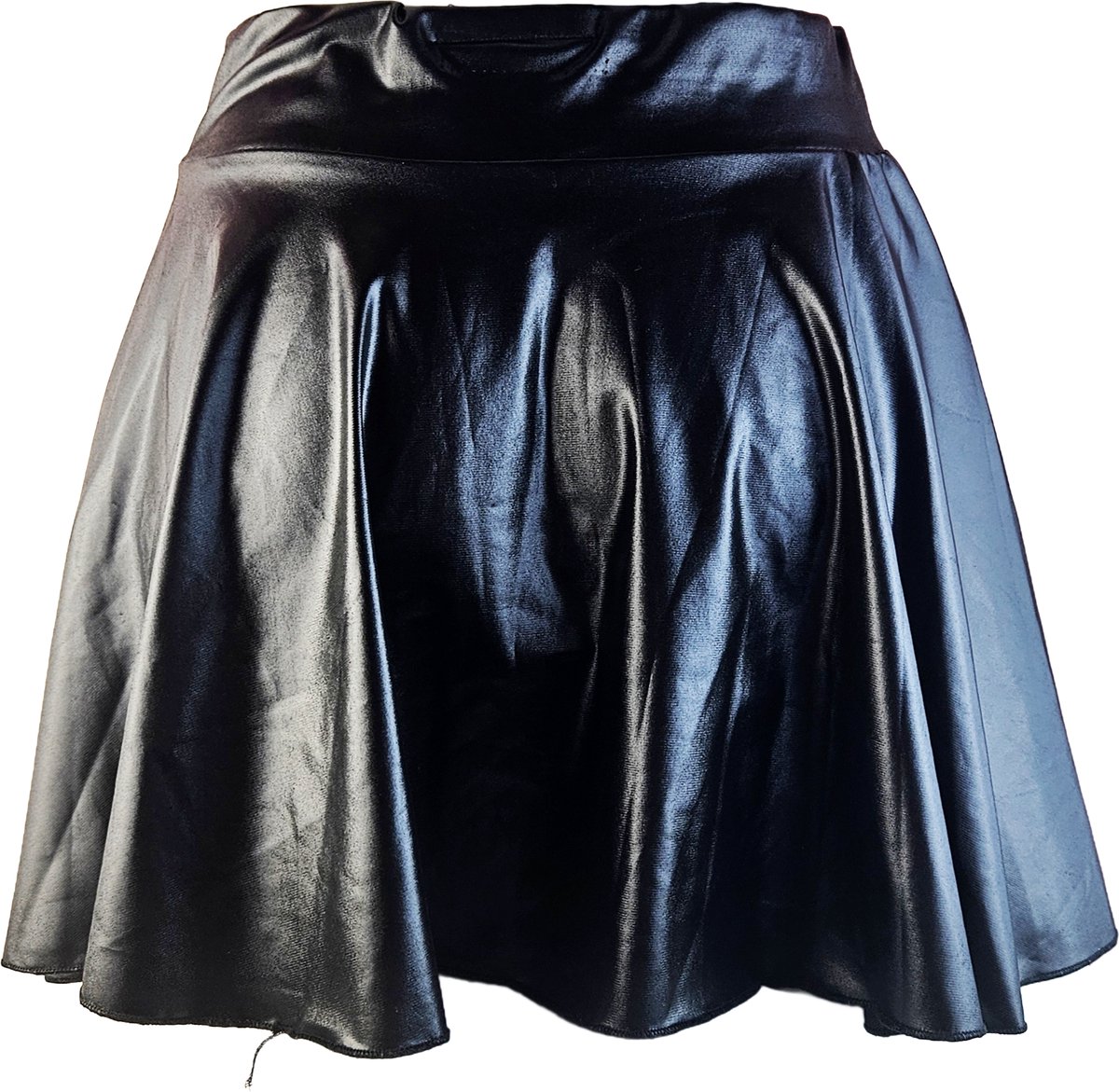 BamBella® - Mini rok   - Shiny Wetlook - Sexy Erotische rokje Super shine metallic Lame Glans Zwart