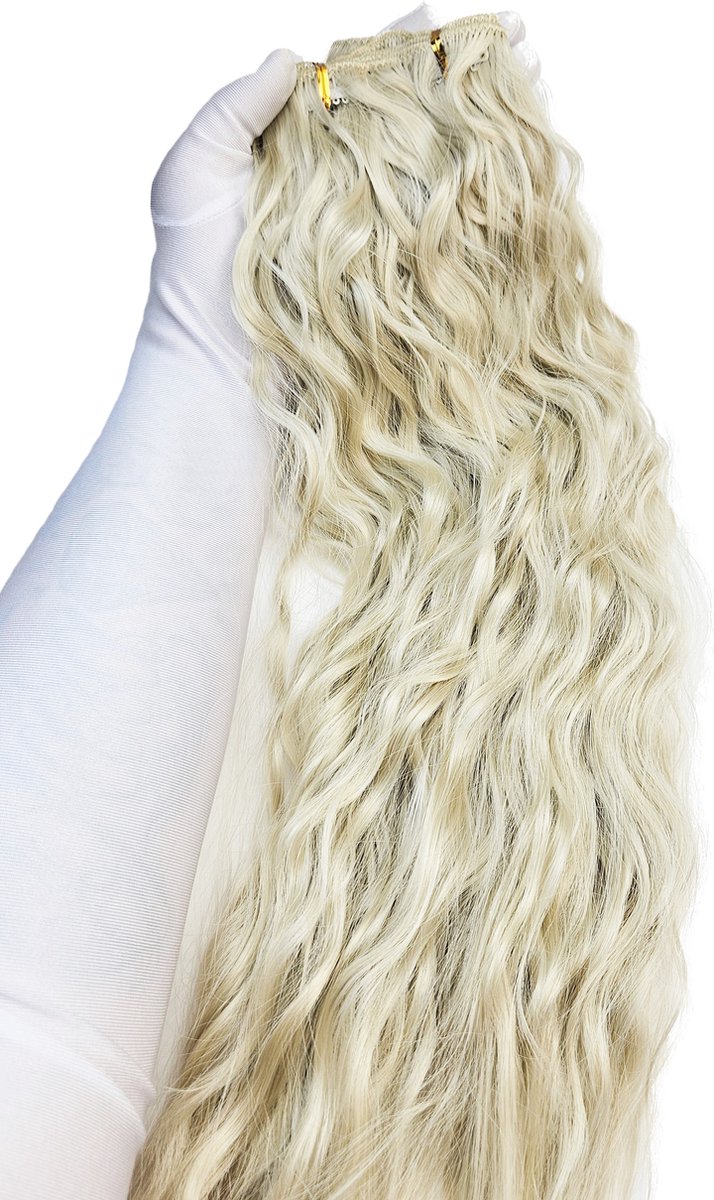 Hair extensions - Clip In - Blond - clip ins curly krullen - Synthetisch haar