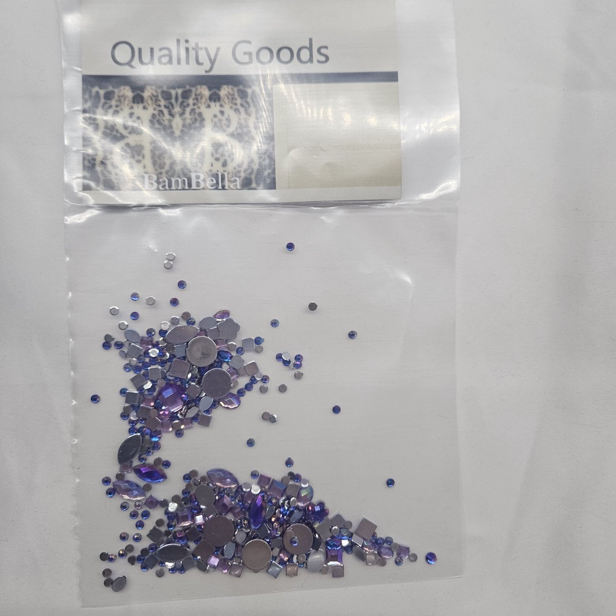 BamBella® - 300 stuks - Plak Steentjes - donker blauw mix- strass stenen glitters nail art kleding versieren