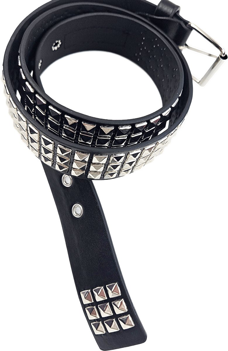 BamBella® - Riem Heup - 105cm maat S M L - verstelbare Belt Dames heupriem taille steentjes roze Skull goth broekriem