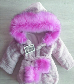 Teddy roze bontjas zacht jasje zomer kinderjas jas meisje en baby