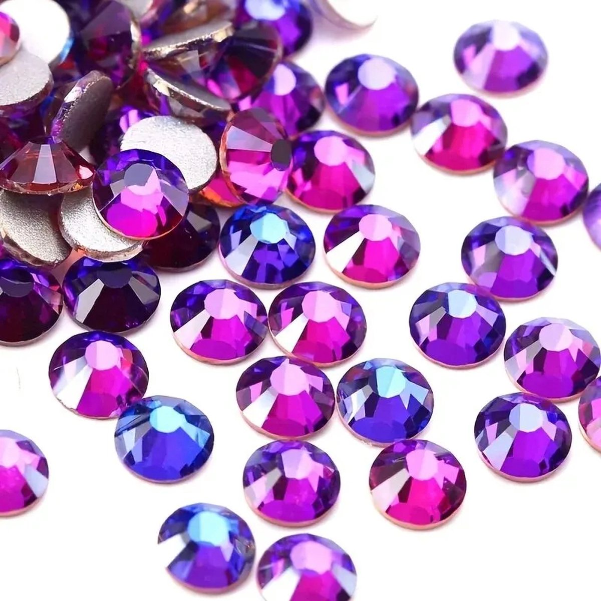 BamBella® Plak strass Steentjes - 1440 stuks - SS6 - Paars strass stenen glitters nail art kleding versieren
