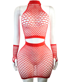 BamBella® -   set - Onesize - Erotische sexy nacht set  met top doorzichtig kant - Super Stretch