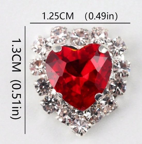 BamBella® Grote strass stenen - 10 stuks - Rood - steentjes groot kleding versieren steentjes DIY hobby knutselen Glitter