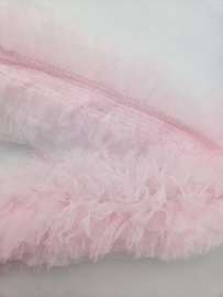 BamBella® Naai band - Kant rushes tutu tule tulle Roze - Sier afwerk band kleding maken