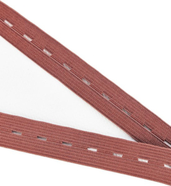 BamBella® Knoopsgat Elastiek - Bruin - 1 Meter - 15mm breed