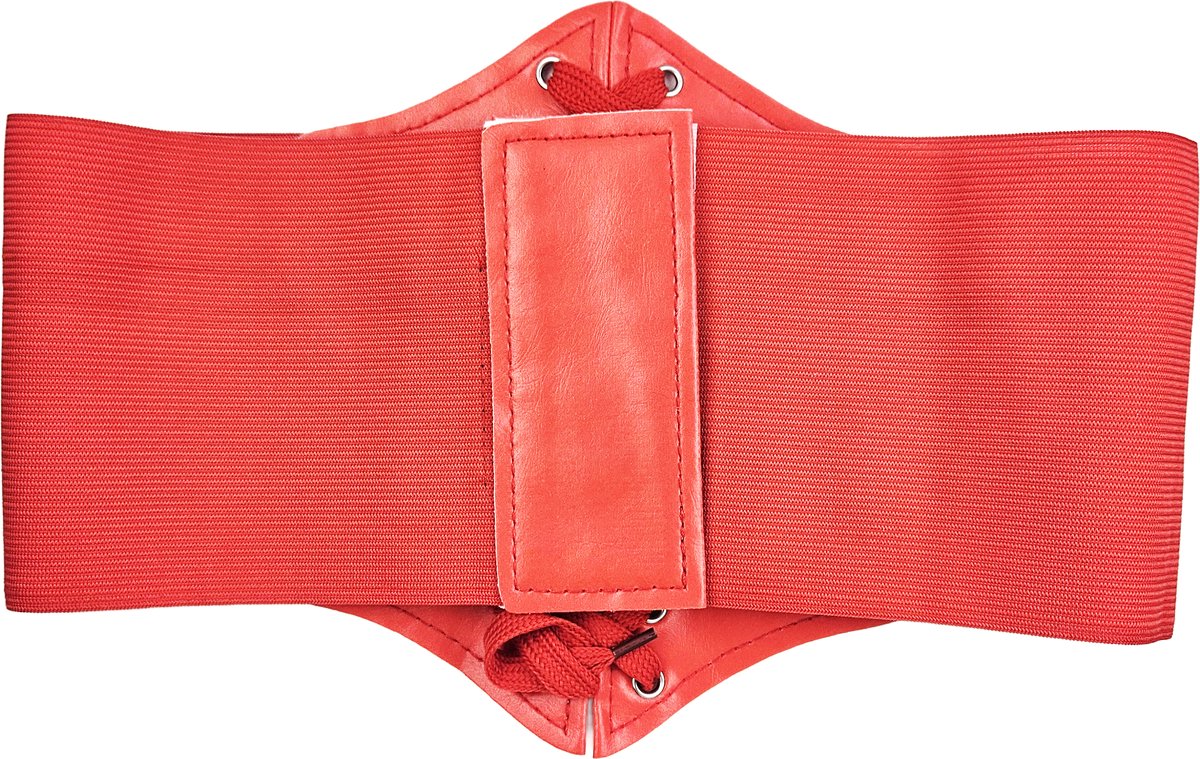BamBella ® - Riem Maat Onesize - Wit Mode Body Gothic Goth taille riem zwart met Veter sluiting korset belt