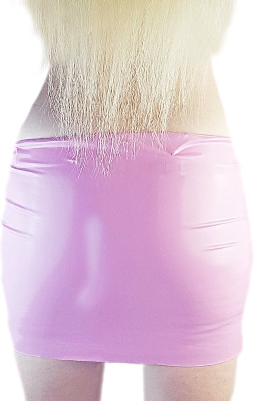Datex mini Rok - Maat XS T/m XXL Roze Rollenspel sm dames sexy Glans kleding mix van Latex en stof | Datex