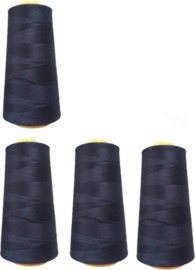 Naaimachine garen 4 stuks Zwart lockgaren lockmachine draad Grote klos cone draad voor naaien