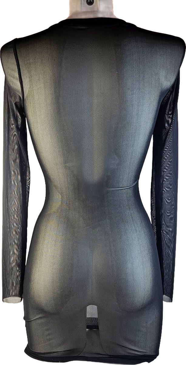 BamBella® - Jurk - Super stretch Doorzichtig zwart kant