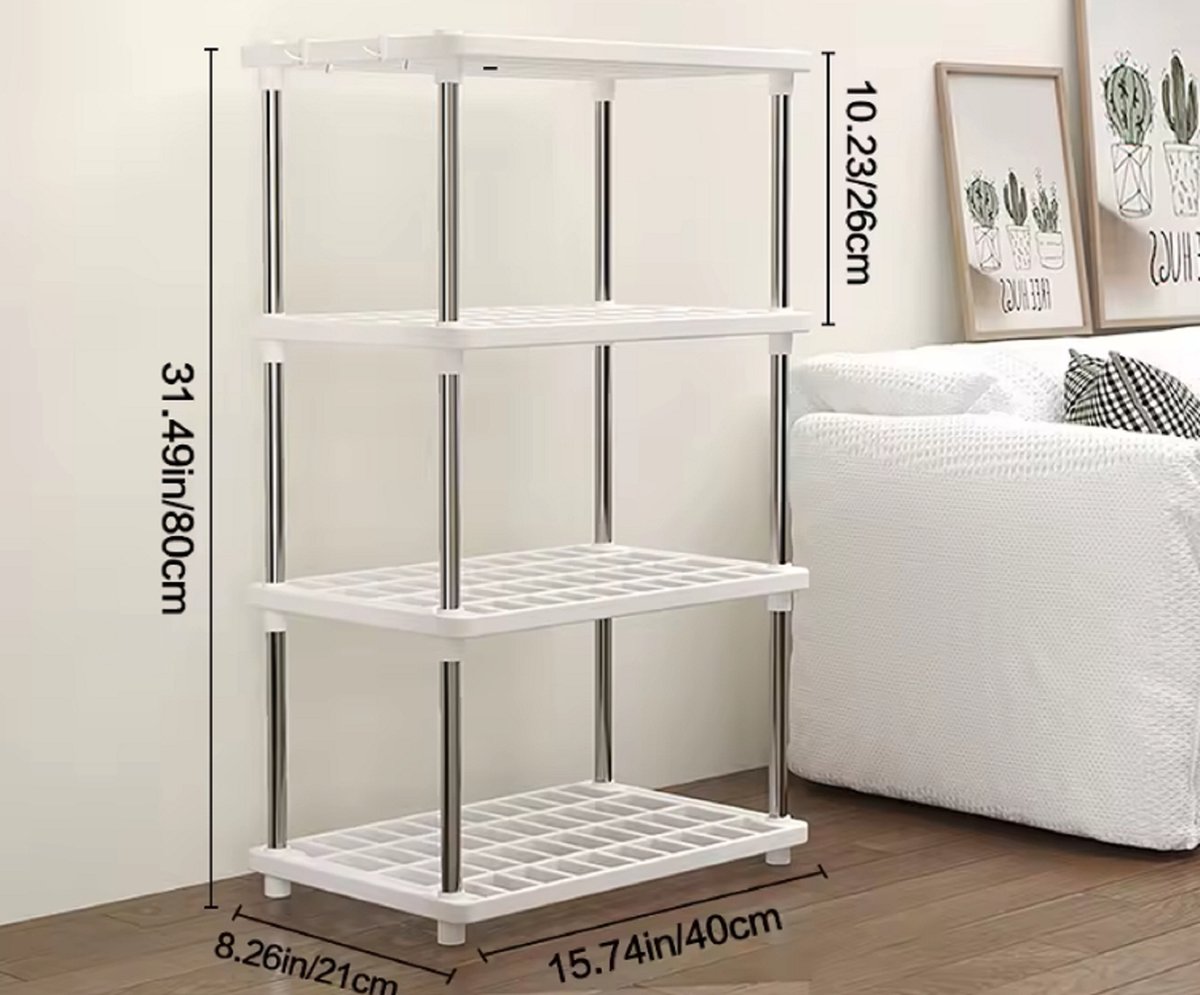 Kast Rek planken open kastje met lades wit badkamer of voor speelgoed of kleding opbergen