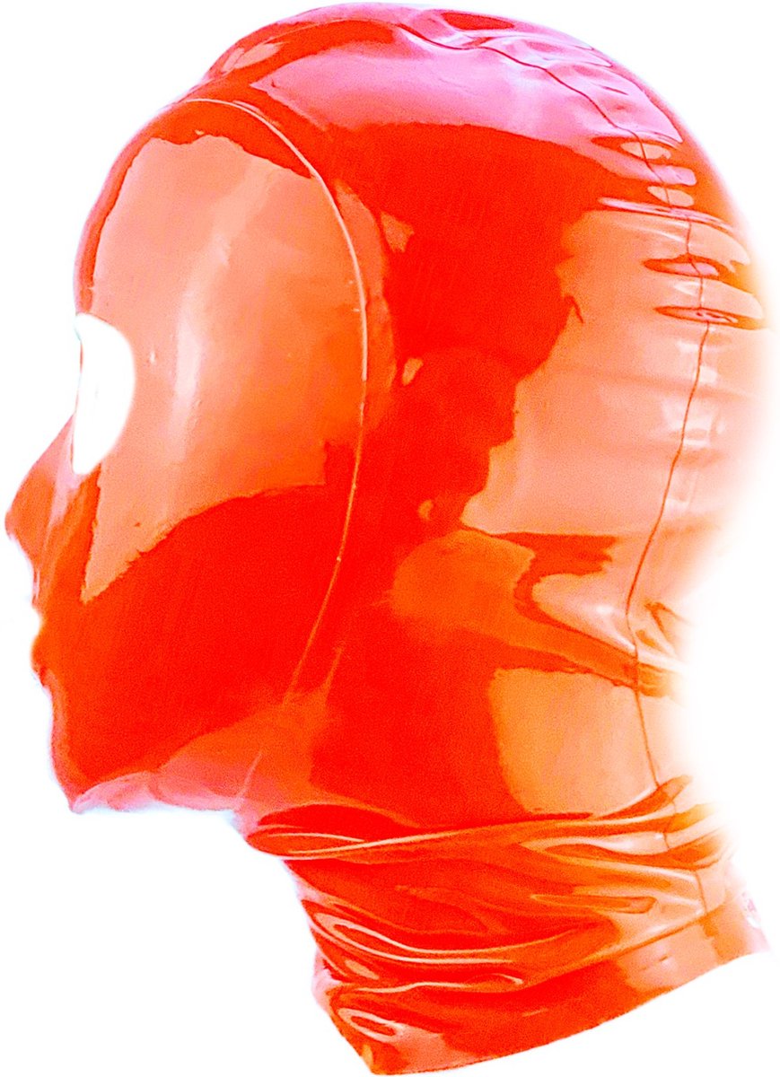 BNDGx® -100% Latex Masker ogen mond open - Anoniem Erotiek - Extreme BDSM sm fetish Rollenspel kleding Rood