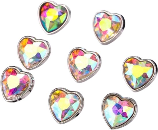 BamBella® mix look kleine stenen Knoopjes knoop - 8 stuks - kleding versieren steentjes DIY hobby knutselen Glitter