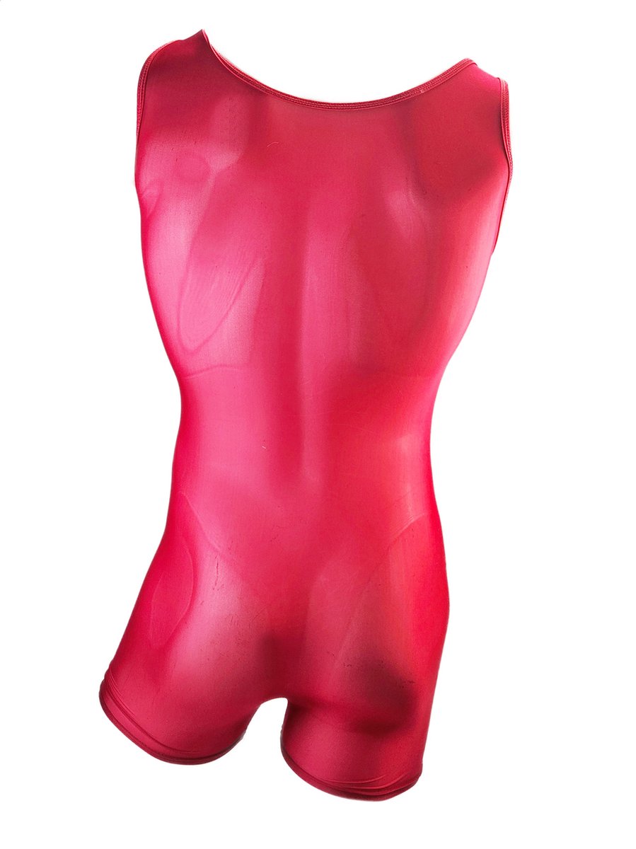 BamBella® - Erotische Panty pak man - Mannenpanty - Rood bodysuit kant bodysuit heren lingerie ondergoed