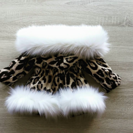 Kinderjas panterprint  Bontkraag jas Leopard  bontkraag Winterjas BamBella