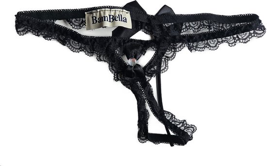 BamBella ® - String Kruisloos - One size - Sexy Zwart Erotische onderbroek Heren