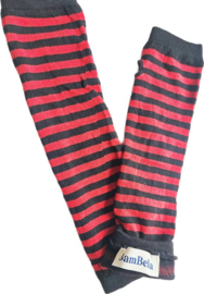 BamBella® Vingerloos Strepen handschoenen - One Size - Zwart -