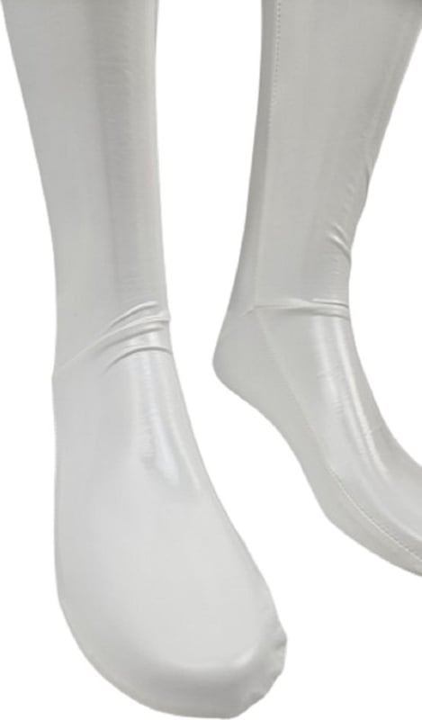 Kousen  - Wit- Datex (Mix latex en stof ) - Sexy Kniekousen van Super Glans Fetish kleding bdsm Dames sokken
