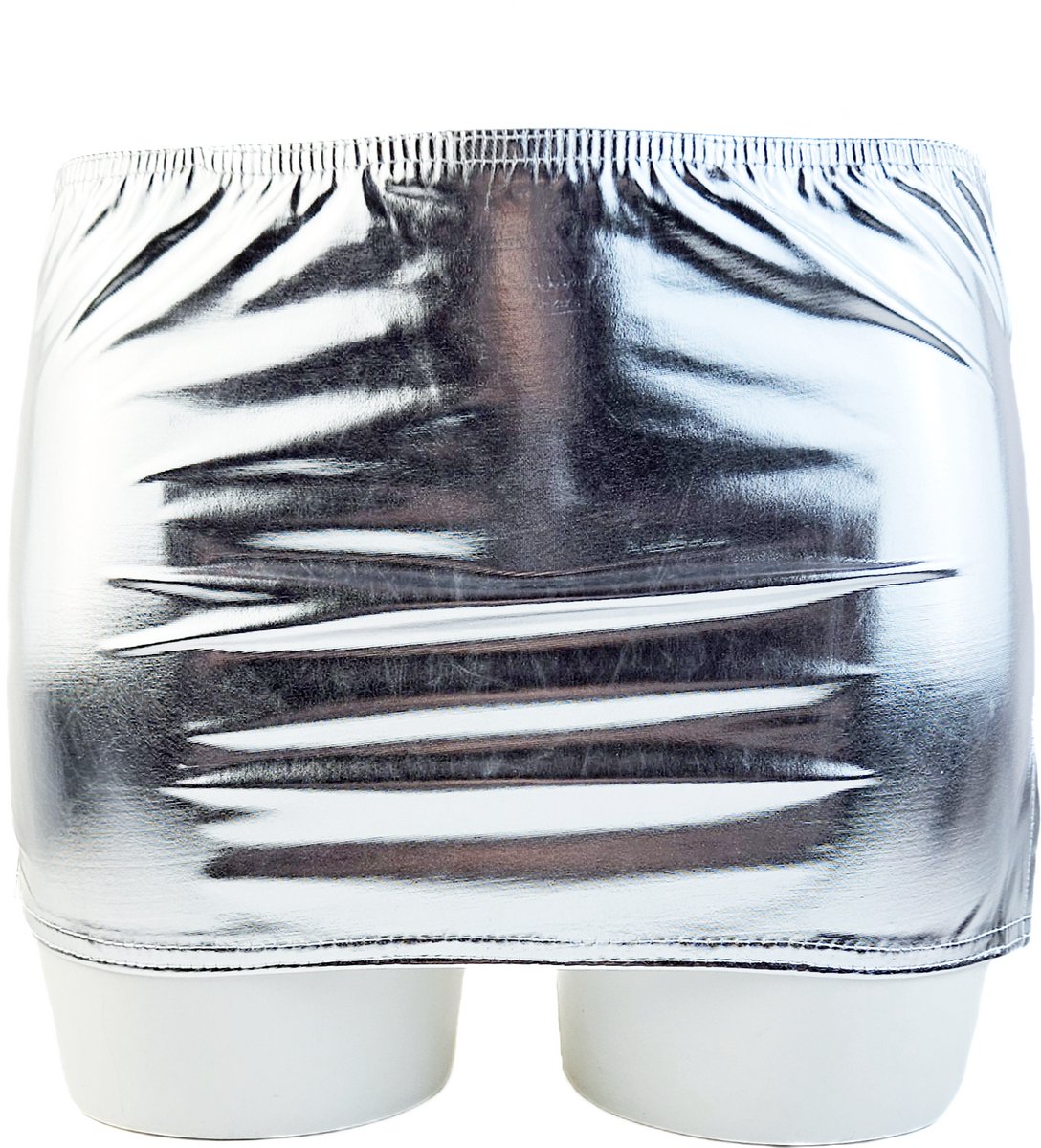 BamBella® - Ultra korte mini rok - Onesize - Shiny Wetlook - Sexy Erotische rokje Super shine metallic Glans Goudgeel