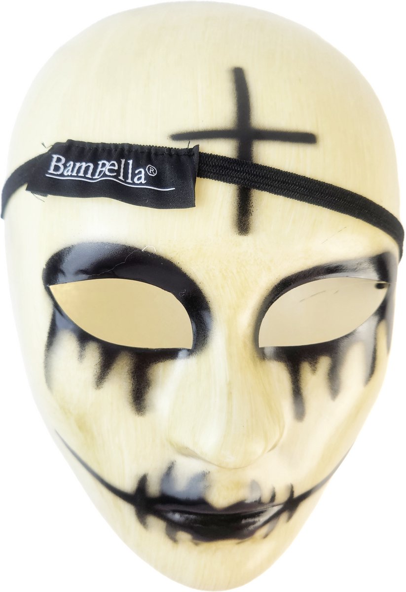 BamBella® Masker Halloween enge lach kruis ogen groen carnaval verkleed kleding traan horror
