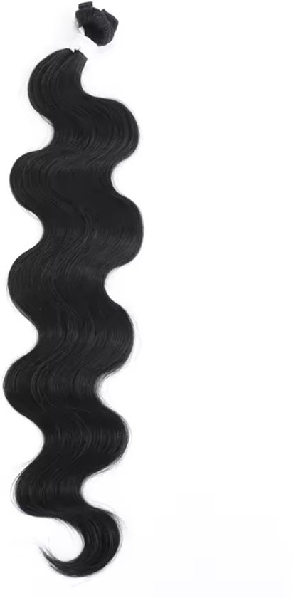 Haar Bundels - 66 cm -synthetisch haar weave weft rij -Zwart body wave 24 inch - wavy golvend krul