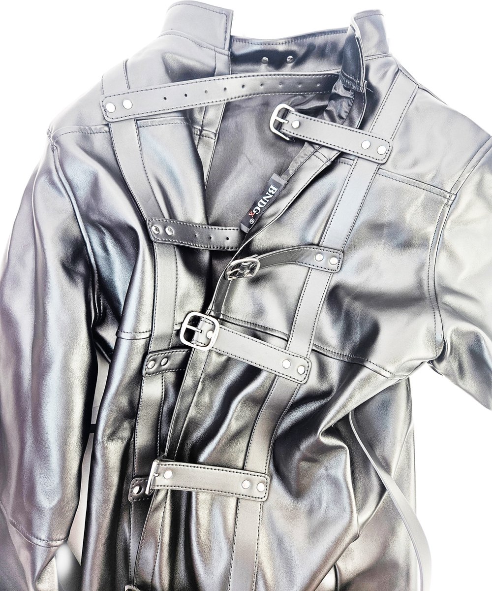 BNDGx® - Dwangbuis Straight jacket - Nep Leer - Onesize - Extreme BDSM Bondage Restraint Erotische sex kleding keurslijf