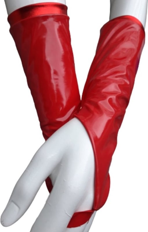 Handschoenen Rood van Datex (Mix latex en stof ) Sexy kinky fetish accessoire
