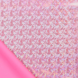 Glitter stof - 1 meter - Roze glans feest glitters Lycra super stretch 4 way spandex