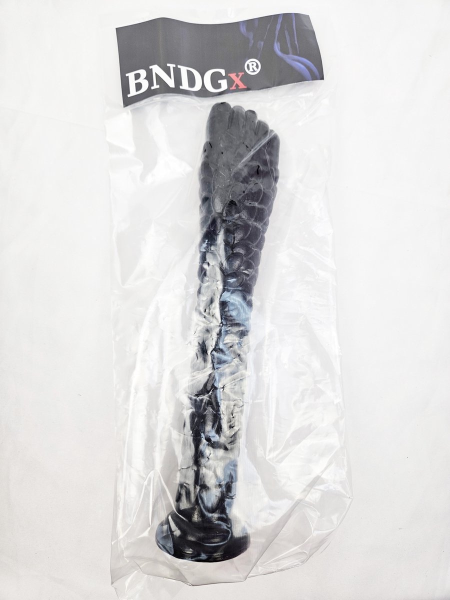 BNDGx® - Dildo - Voet fetish anaal plug vaginaal - 34cm - Ribbels Zwart Lange dikke -Anaal Extreme BDSM SM Fetisch Seks speeltje