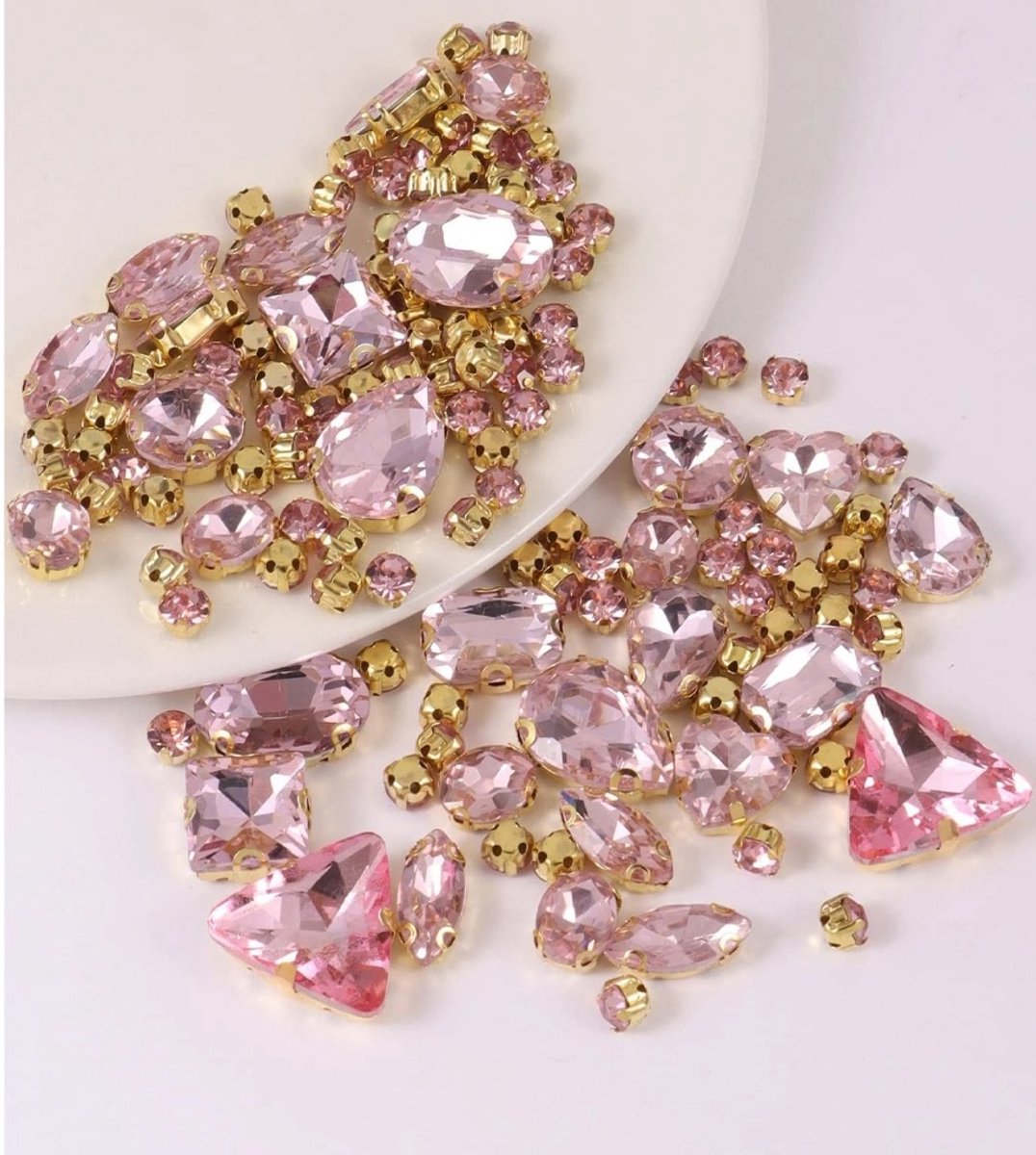 BamBella® Licht roze - Grote Naai strass Steentjes - 130 stuks - strass stenen glitters kleding versieren